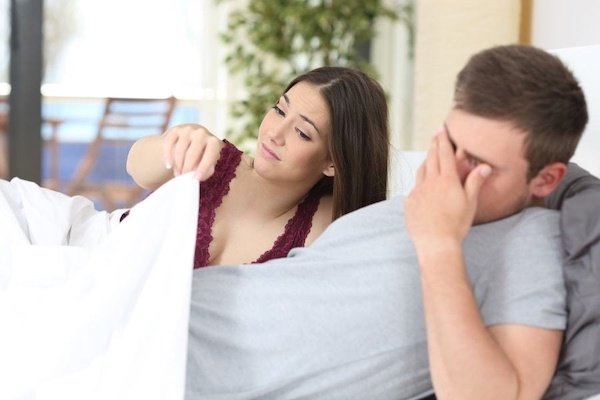 Worried man suffering from erectile dysfunction or premature ejaculation
